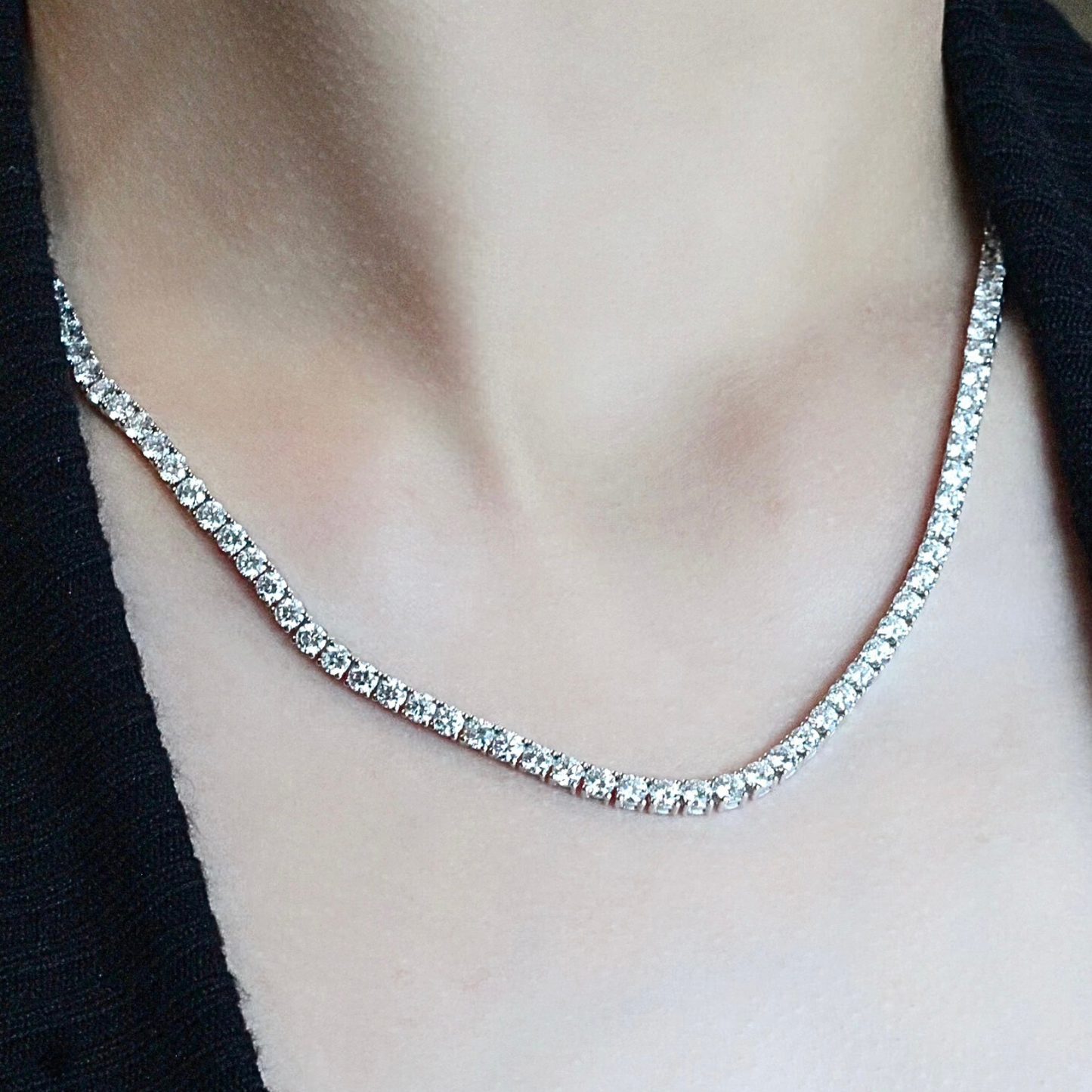 Collar Tennis | Oro Blanco