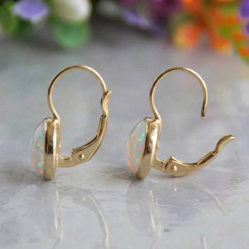 Aretes de Ópalo Resplandor Antiguo | Oro