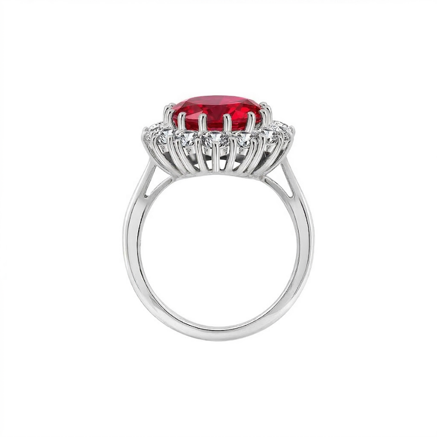 Anillo Scarlet Crown de Rubí | Oro Blanco