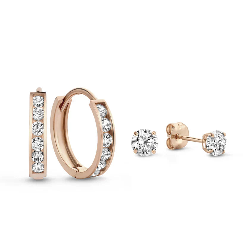 Dara Brillane Set de Aretes con Piedra | Oro
