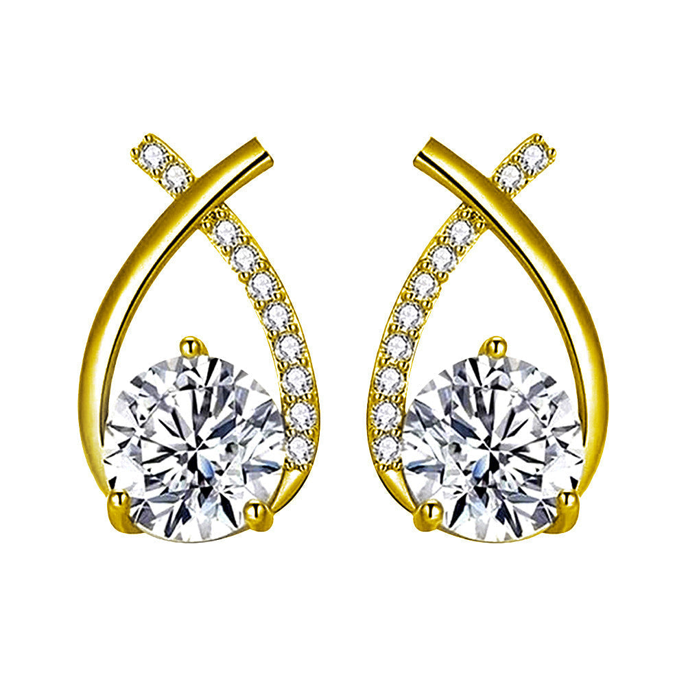 Arielle Aretes | Oro Blanco