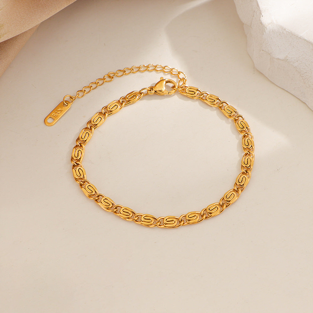 Pulsera de Cadena Trenzada Nusa | Oro Blanco