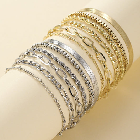 Ellis Renner Set de Pulseras | Oro Blanco