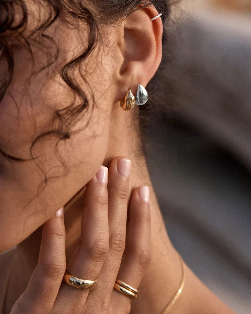 Mato Aretes Colgantes | Oro Blanco