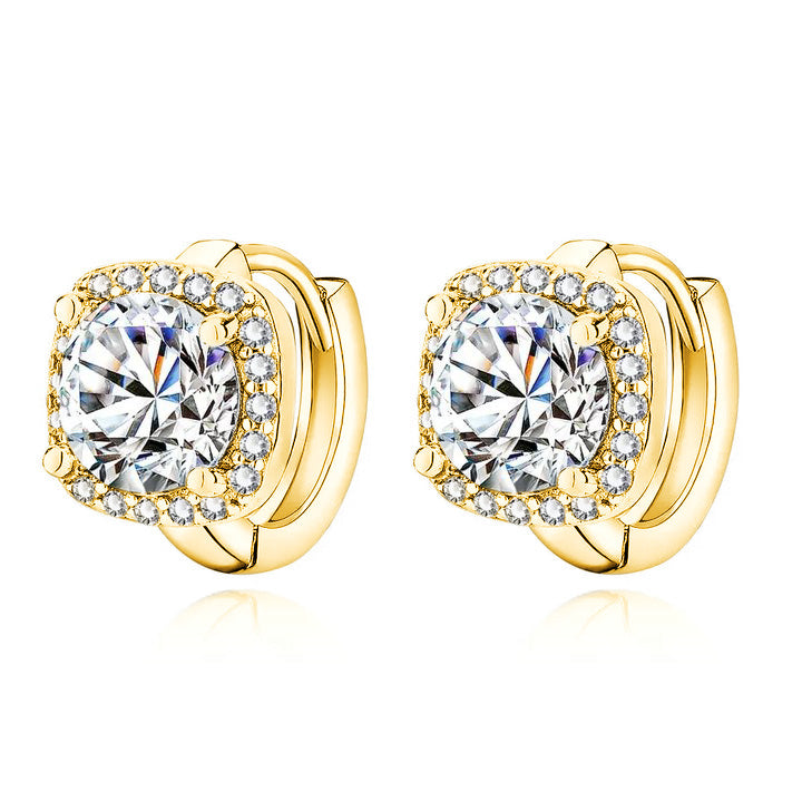 Nadine Aretes Cuadrados | Oro Blanco