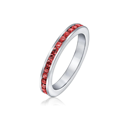 Anillo Eternity de Rubí | Oro Blanco