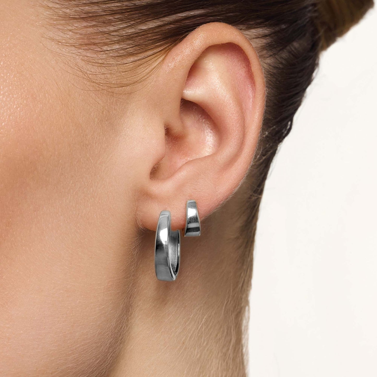 Gia Aretes de Argolla | Oro Blanco