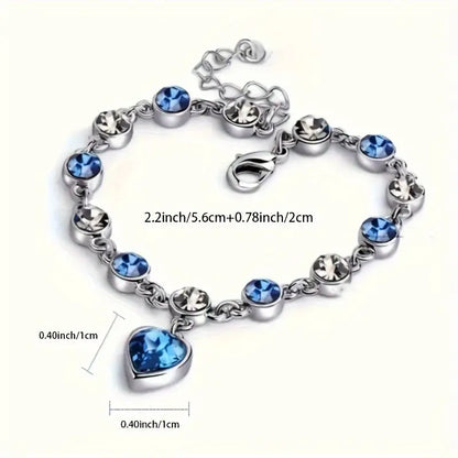 Pulsera Corazón de Océano | Oro Blanco