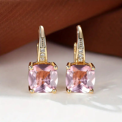 Aretes de Argolla con Piedra de Zafiro Místico | Oro