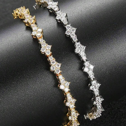 Pulsera Tennis Clásica de Racimo | Oro
