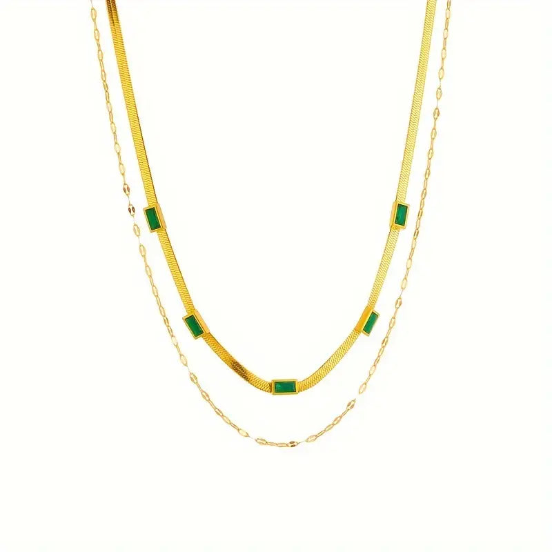 Sorella Gem Collar Retro de Doble Capa | Oro