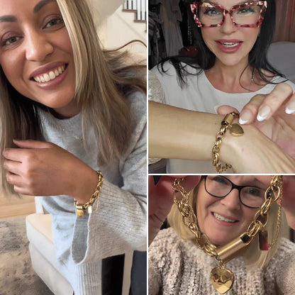 Pulsera Gruesa de Corazón | Oro