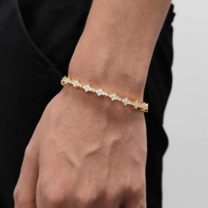 Pulsera Tennis Cluster Clásica | Oro Blanco