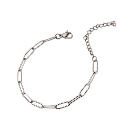 Pulsera Veneciana de Eslabón | Oro Blanco