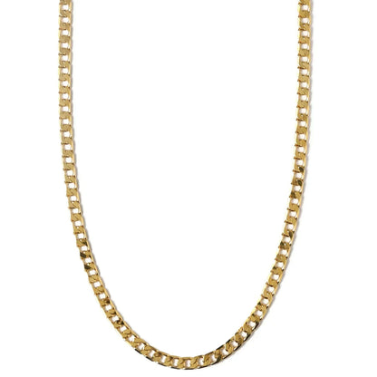 Collar de Cadena Curb de Eslabones Planos | Oro Blanco