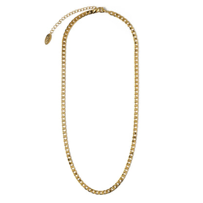 Collar de Cadena Barbada de Eslabón Plano | Oro