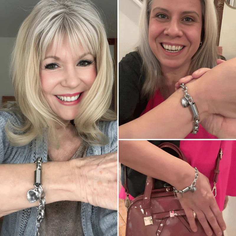 Pulsera Gruesa de Corazón | Oro Blanco