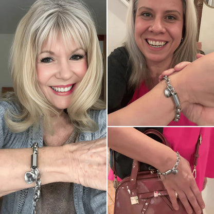 Pulsera Gruesa de Corazón | Oro Blanco