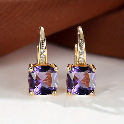 Aretes de Argolla con Piedra Mística | Oro