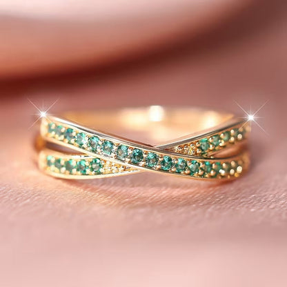 Anillo Flow de Esmeralda | Oro