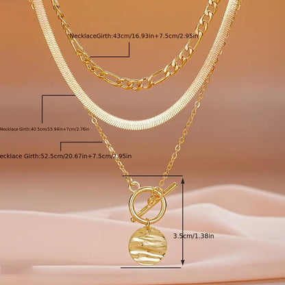 Savira Collar en Capas de Moneda Texturizada | Oro