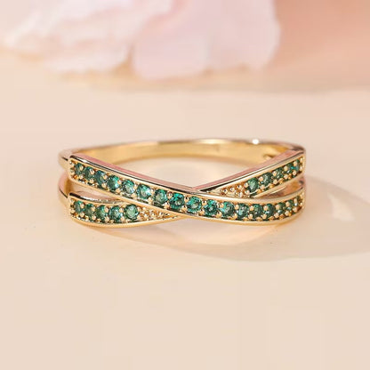 Anillo Flow de Esmeralda | Oro