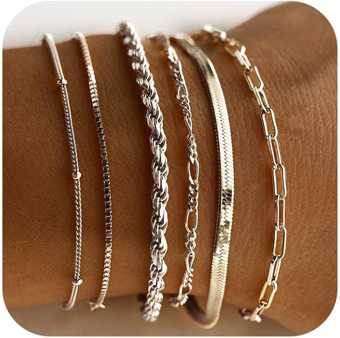 Isabella Vernetta Set de Pulseras | Oro Blanco