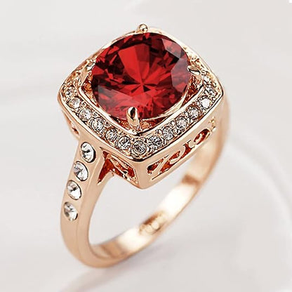 Anillo Statement de Rubí Halo | Oro Rosa