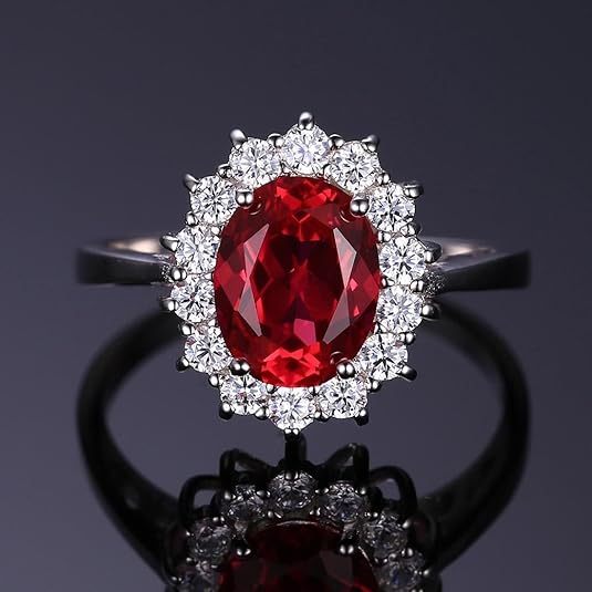 Anillo Clásico de Rubí Halo | Oro Blanco