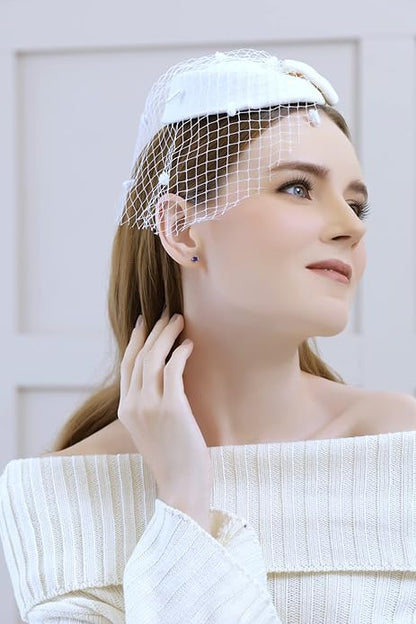 Aretes de Botón de Zafiro Clásicos | Oro Blanco