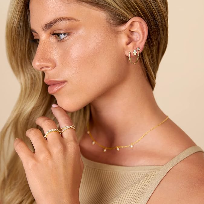 Adella Aretes de Cadena | Oro