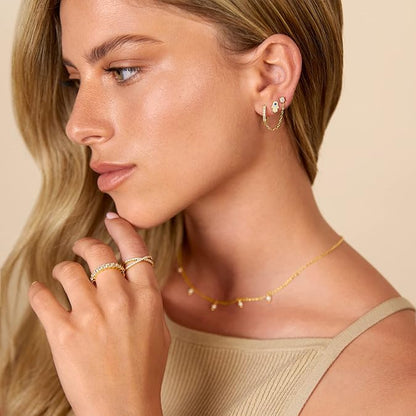 Adella Aretes de Cadena | Oro