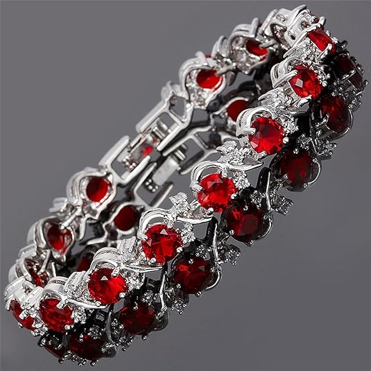 Pulsera Tennis Vine de Rubí | Oro Blanco