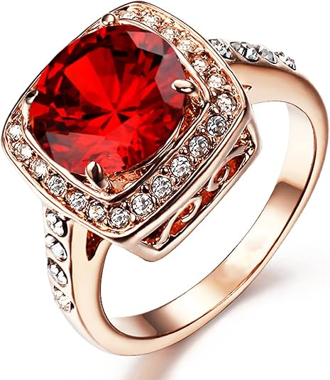 Anillo Statement de Rubí Halo | Oro Rosa