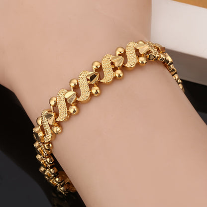 Lily Pulsera Ornamentada de Onda | Oro