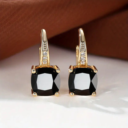 Aretes de Argolla con Piedra Mística | Oro