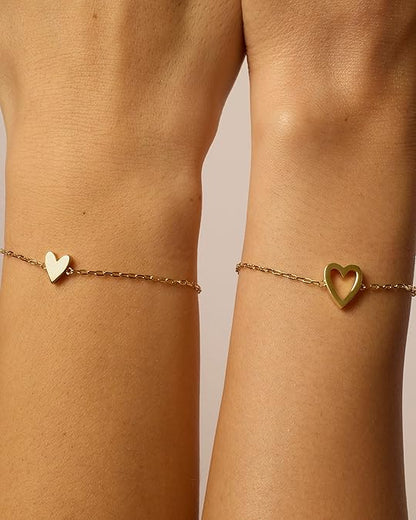 Pulseras de Corazón Radiante | Oro