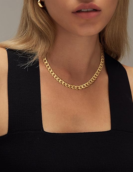 Collar de Eslabón Cubano Grueso | Oro