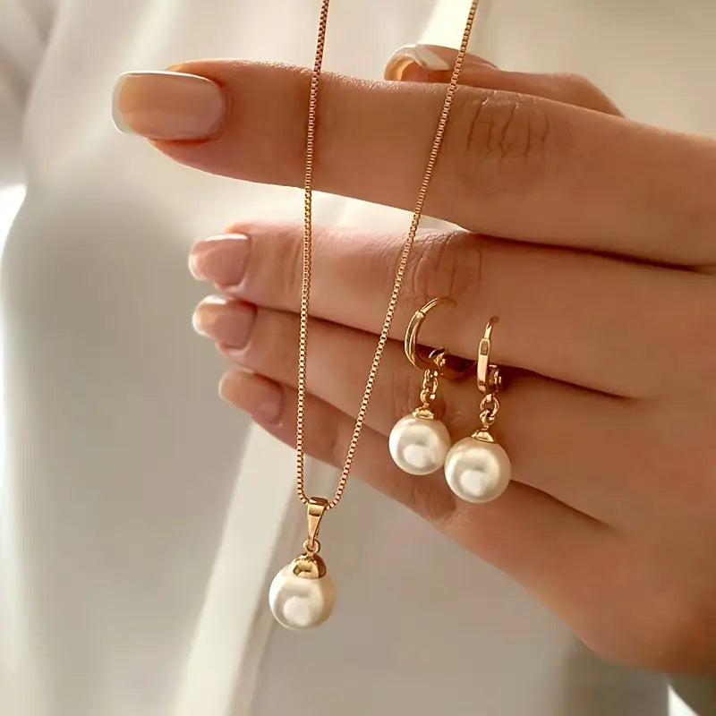 Golden Grace Set de Joyería con Perlas | Oro