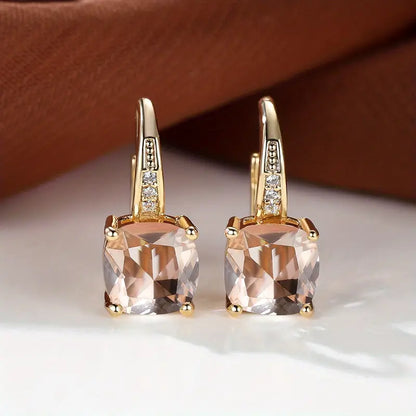 Aretes de Argolla con Piedra de Zafiro Místico | Oro