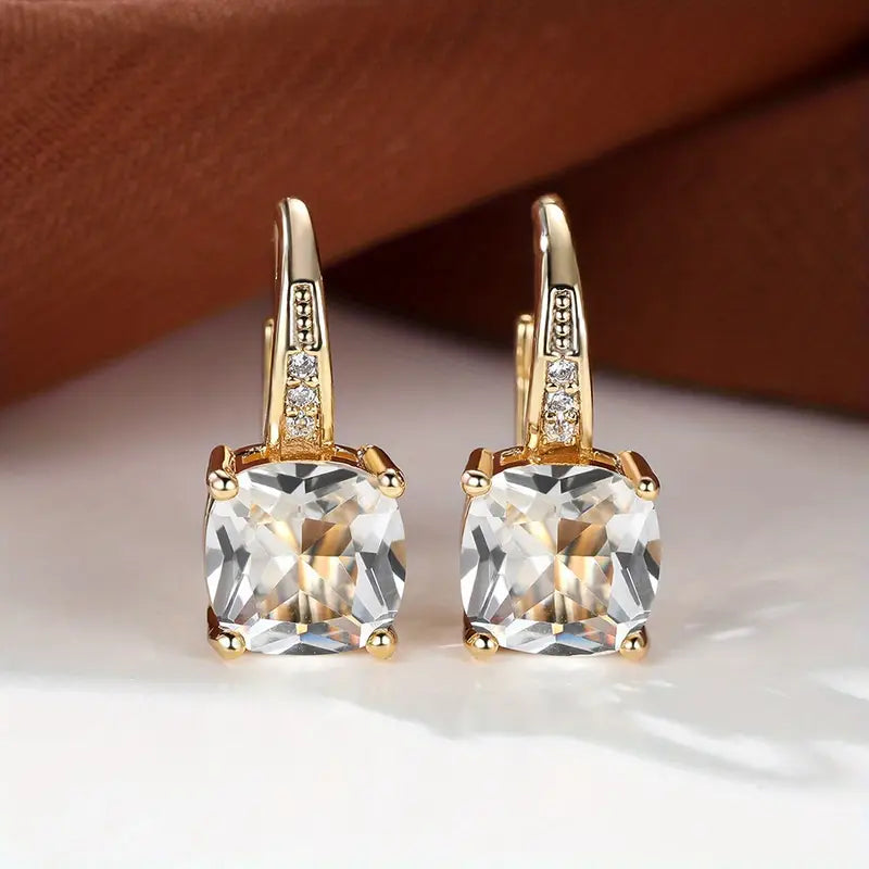 Aretes de Argolla con Piedra de Zafiro Místico | Oro