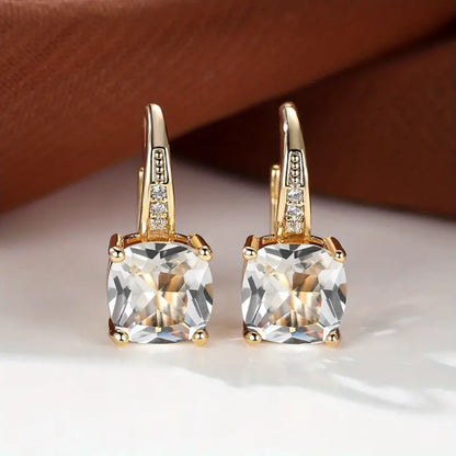 Aretes de Argolla con Piedra de Zafiro Místico | Oro