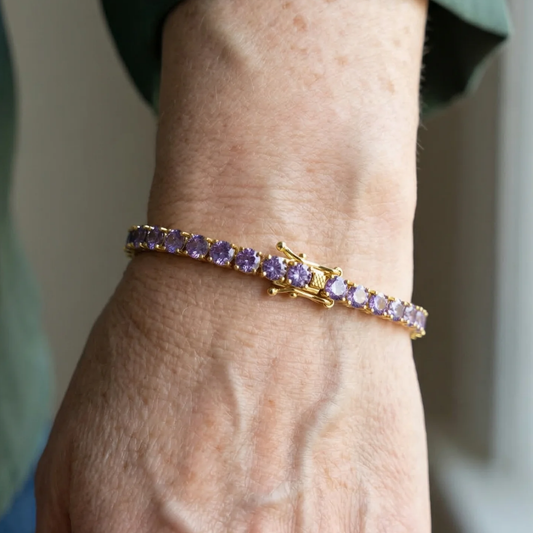 Pulsera Tennis de Amatista | Oro