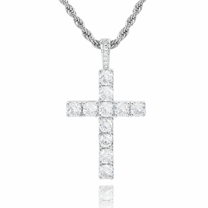 Collar de Cruz | Oro Blanco