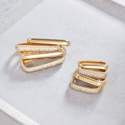 Aretes de Argolla Pavé Icon | Oro