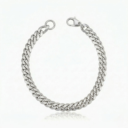 Pulsera Cubana Estate | Oro Blanco
