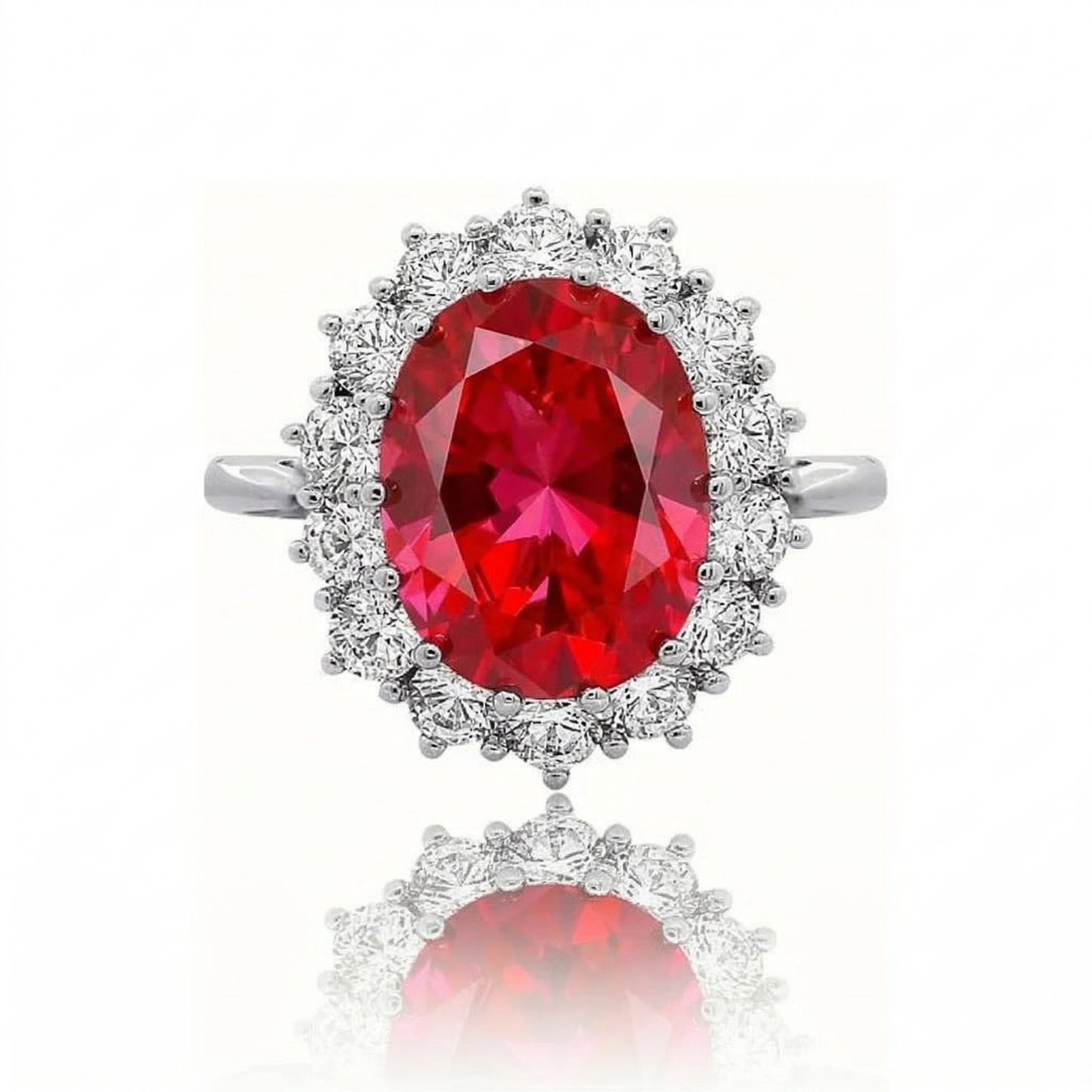 Anillo Scarlet Crown de Rubí | Oro Blanco