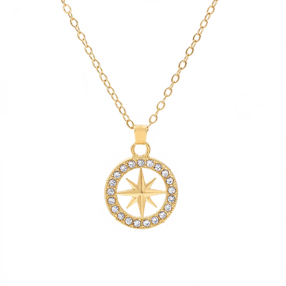 Collar con Colgante Estrella del Norte | Oro Blanco