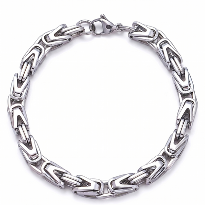 Pulsera Eslabón Corona Lucian | Oro Blanco