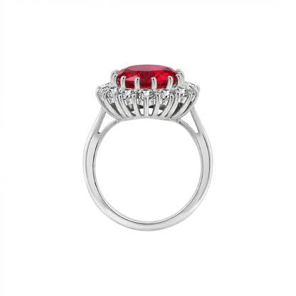 Anillo Scarlet Crown de Rubí | Oro Blanco